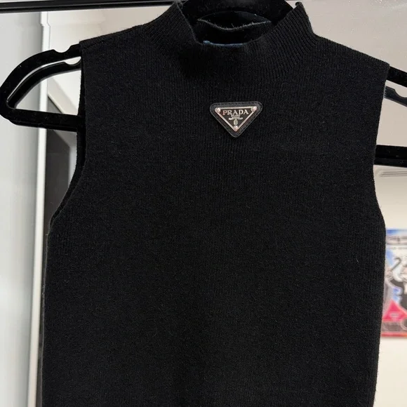 Prada Black Knit Sleeveless Top - Picture 3 of 4